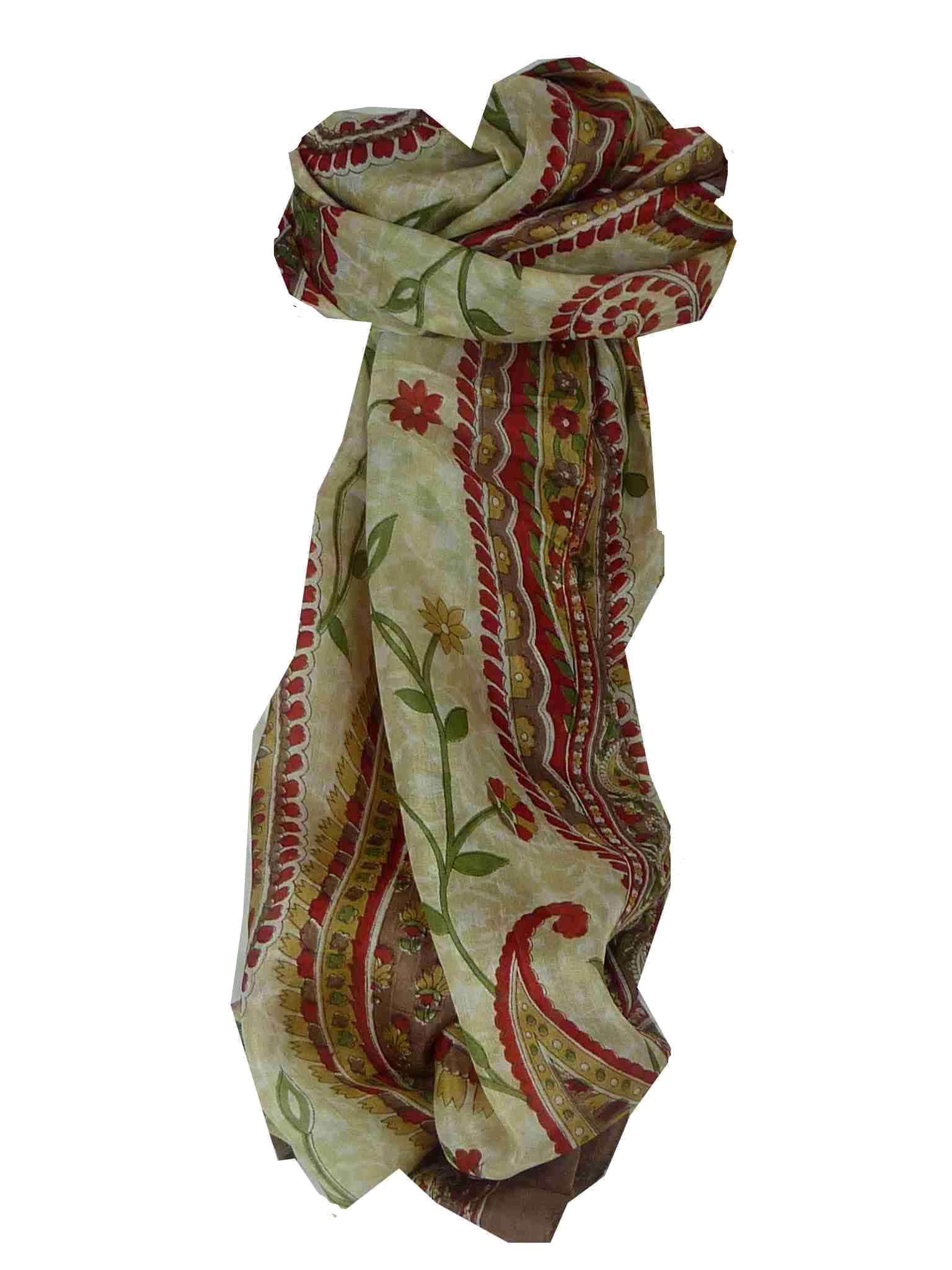 Tradizionale Sciarpa Longa di Seta Sonja Caramel di Pashmina & Silk