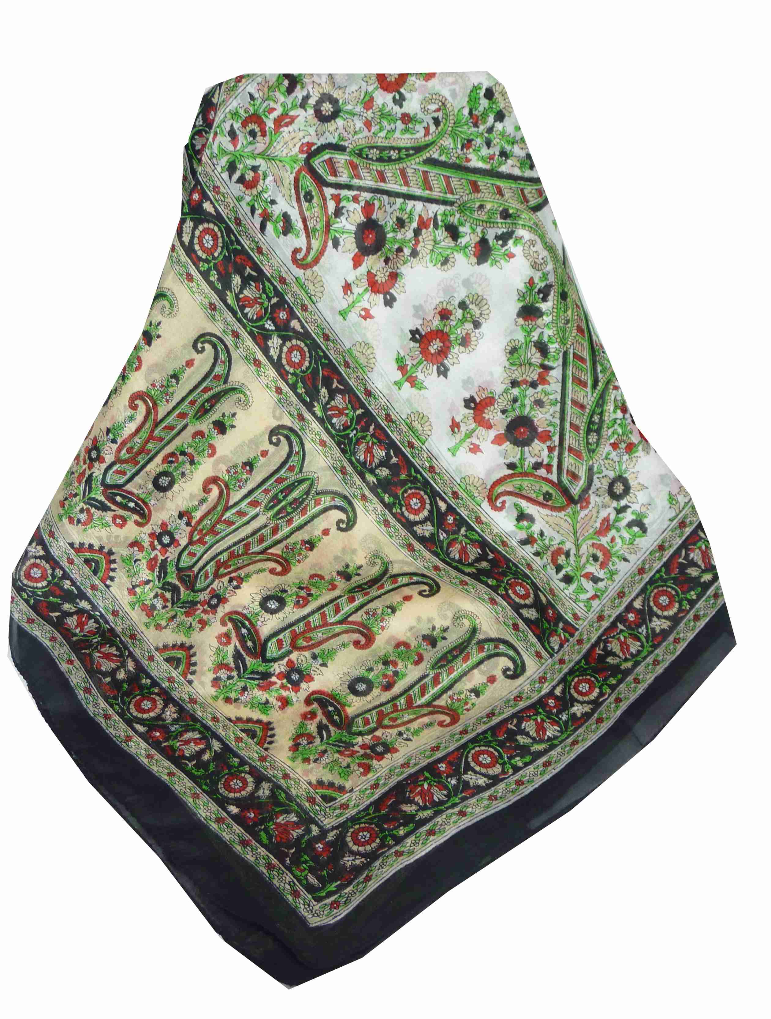 Tradizionale Sciarpa Longa di Seta Suki Black di Pashmina & Silk