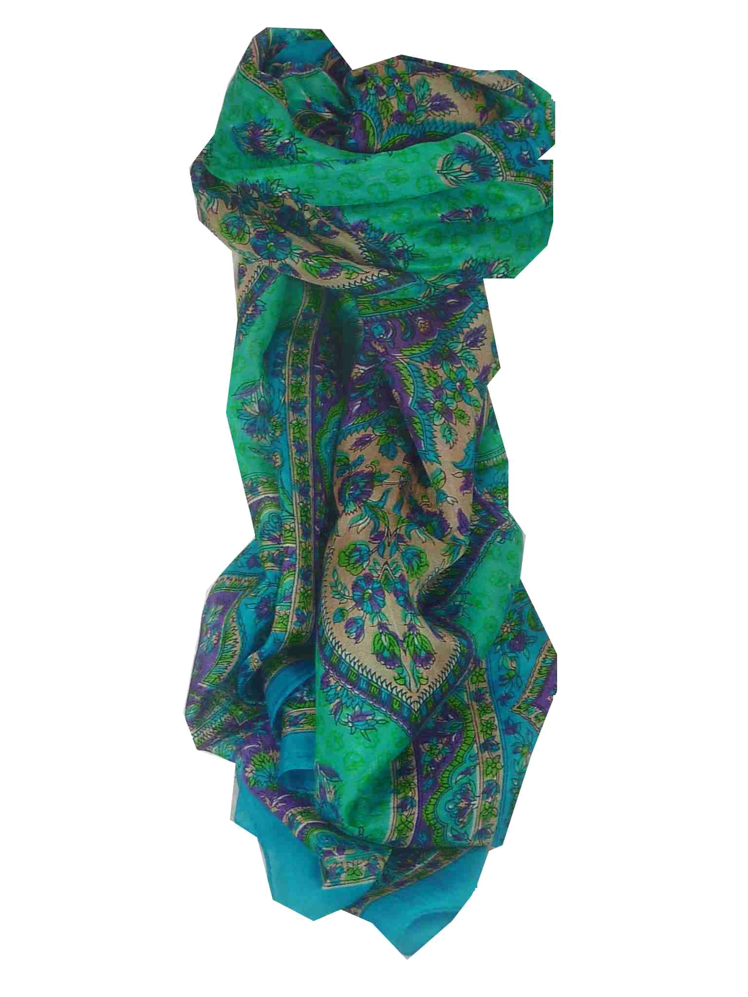 Tradizionale Sciarpa Longa di Seta Suru Sky di Pashmina & Silk