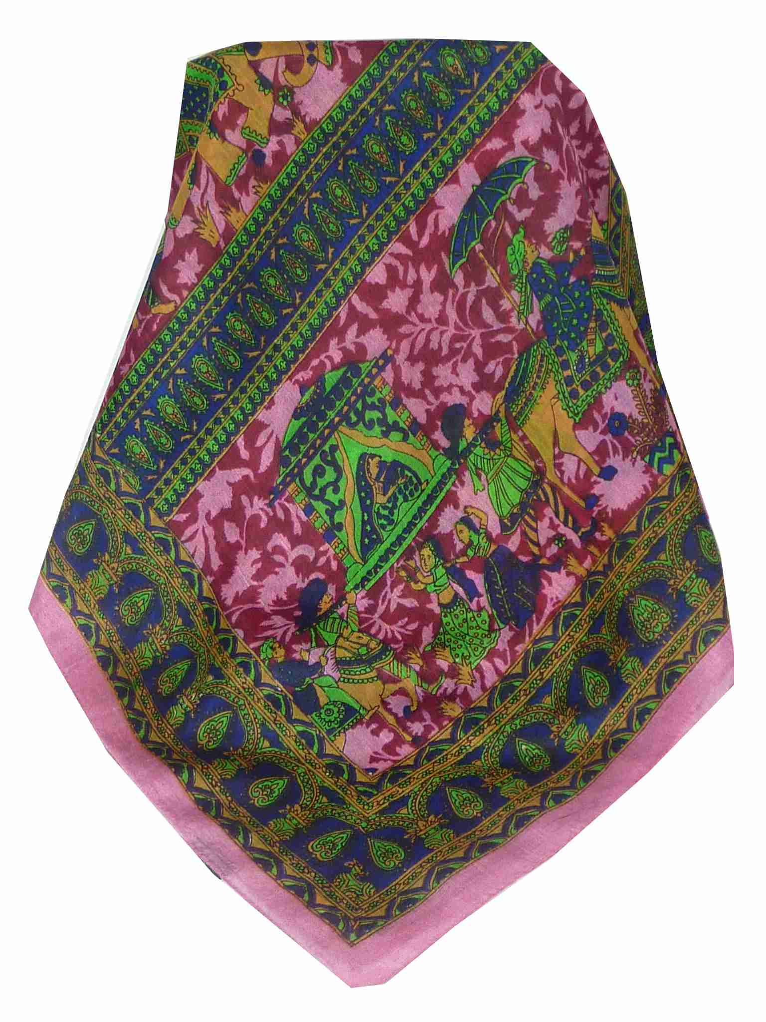 Tradizionale Sciarpa Longa di Seta Tambdi Pink di Pashmina & Silk