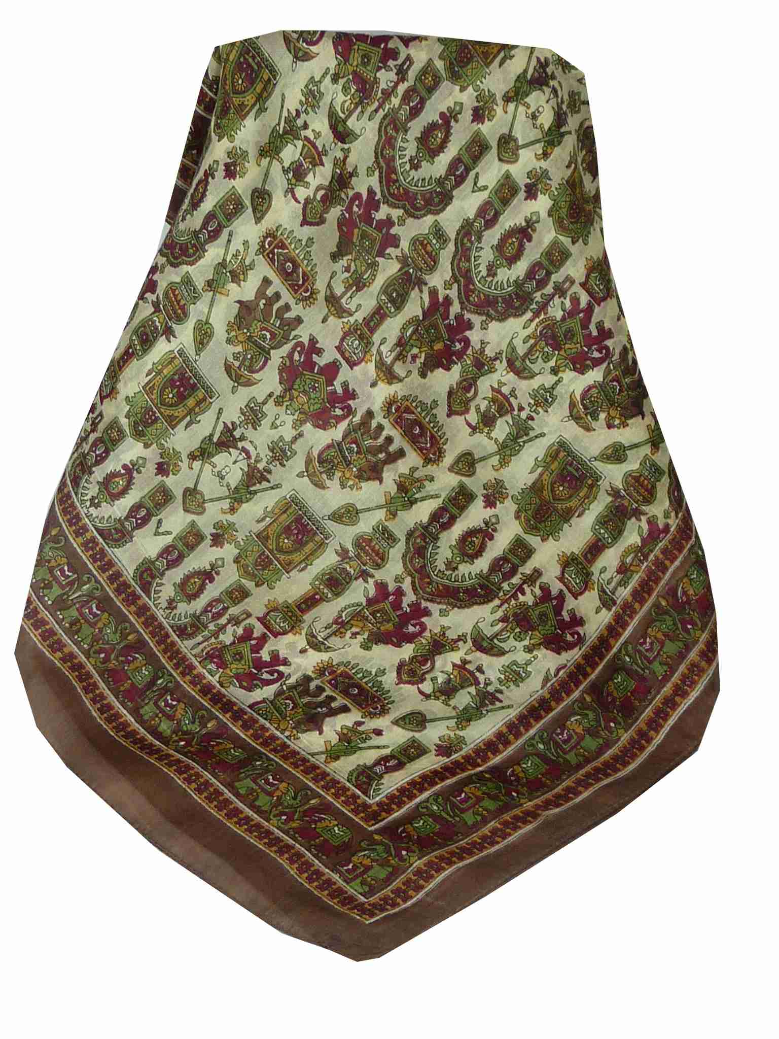 Foulard Traditional Soie de Mûrier Tezpur Brown de Pashmina & Silk 