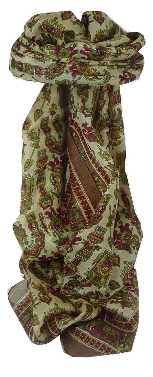 Foulard Traditional Soie de Mûrier Tezpur Brown de Pashmina & Silk 
