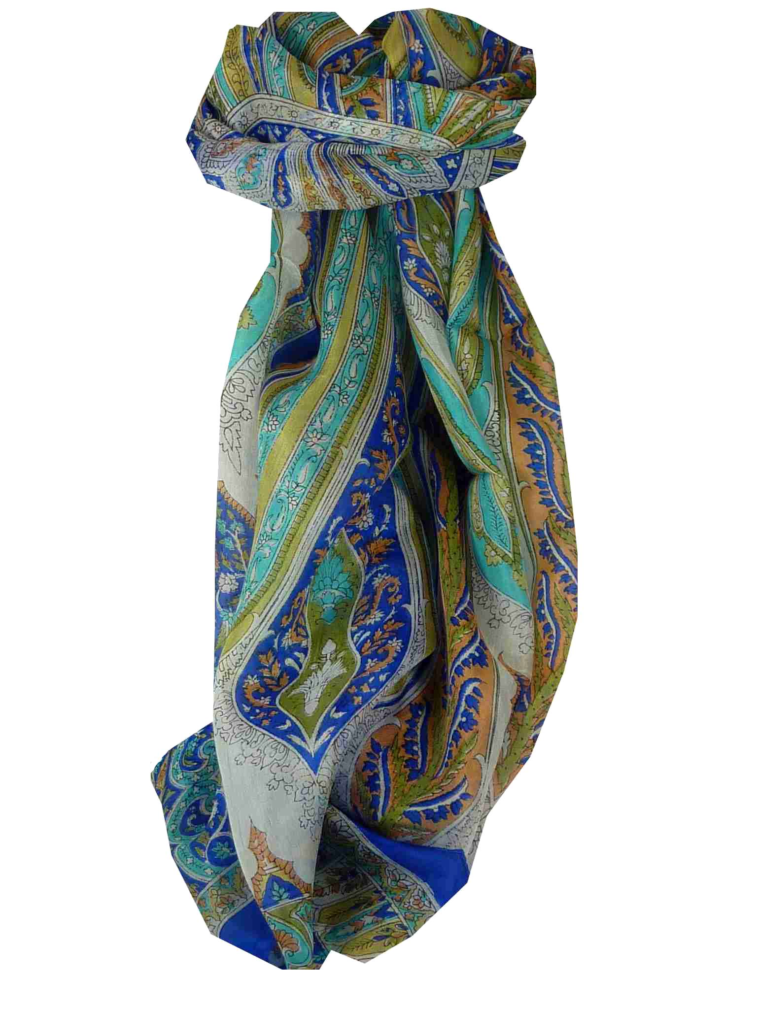 Foulard Traditional Soie de Mûrier Tulisa Blue de Pashmina & Silk 