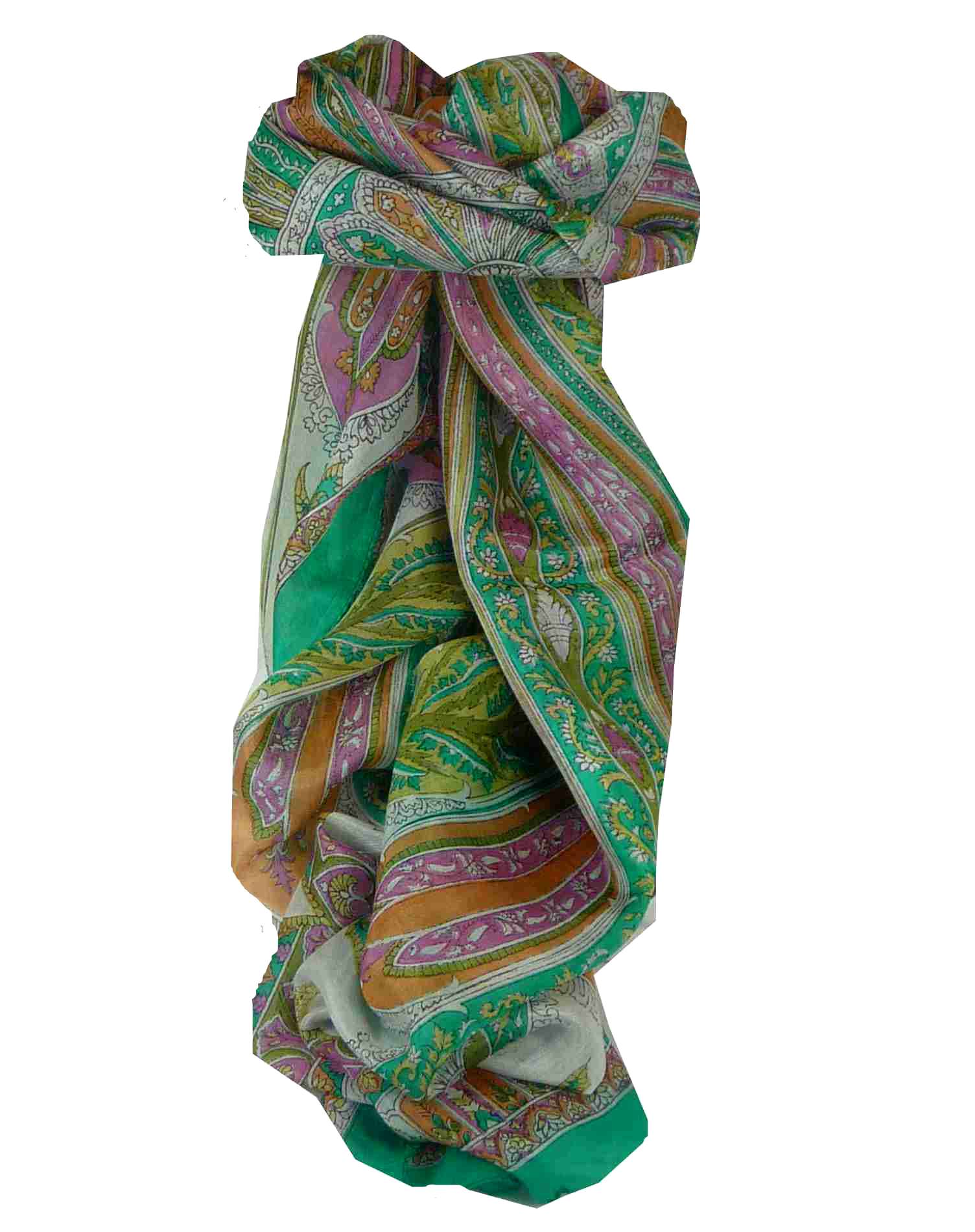 Foulard Traditional Soie de Mûrier Tulisa Green de Pashmina & Silk 