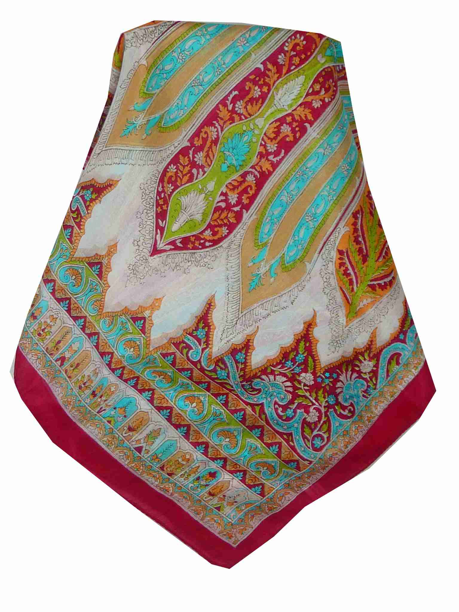 Foulard Traditional Soie de Mûrier Tulisa Fuchsia de Pashmina & Silk 