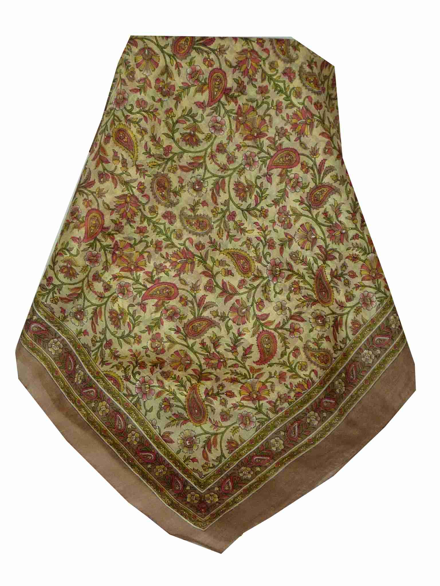 Foulard Traditional Soie de Mûrier Zain Caramel de Pashmina & Silk 