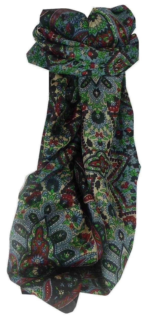 Mulberry Silk Traditional Long Scarf Rita Black by Pashmina & Silk