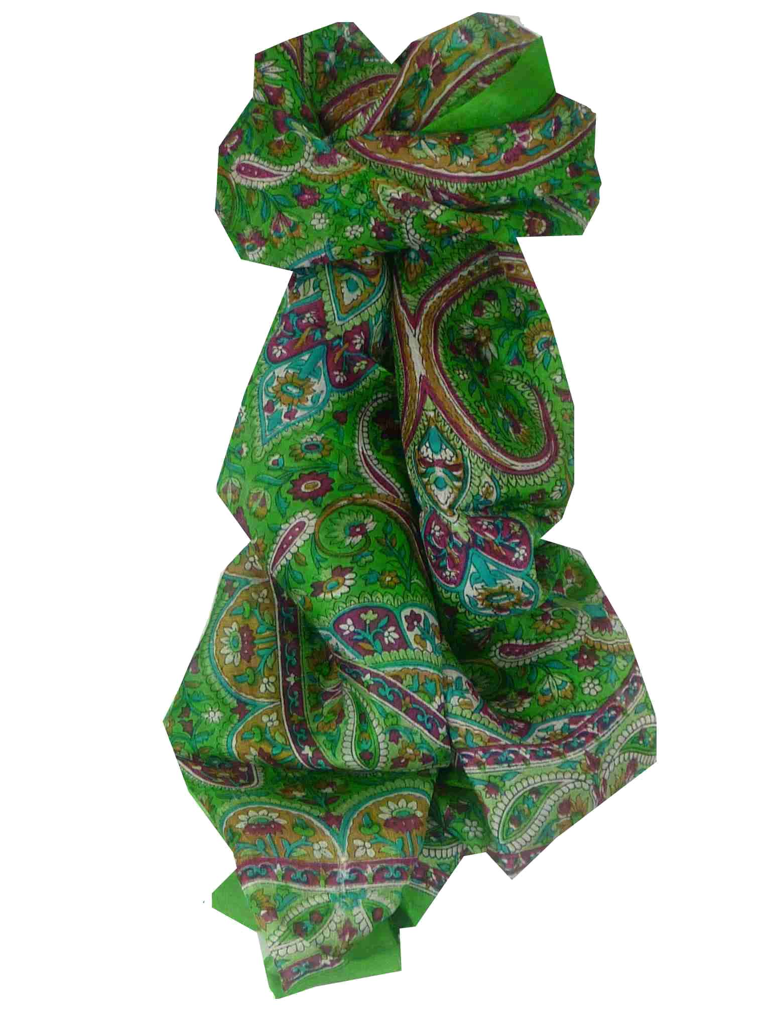 Mulberry Silk Traditional Long Scarf Palai Green by Pashmina & Silk