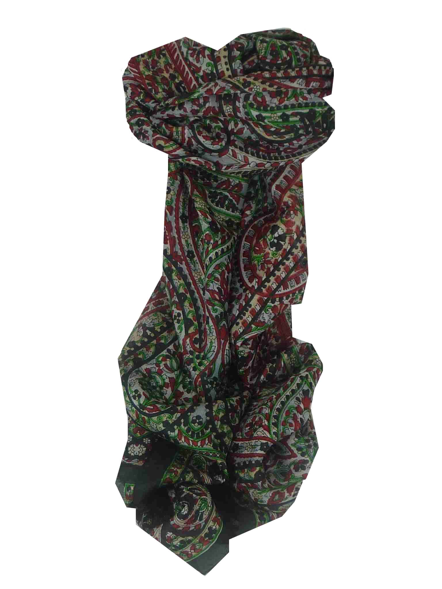 Tradizionale Sciarpa Longa di Seta Panaji Black di Pashmina & Silk