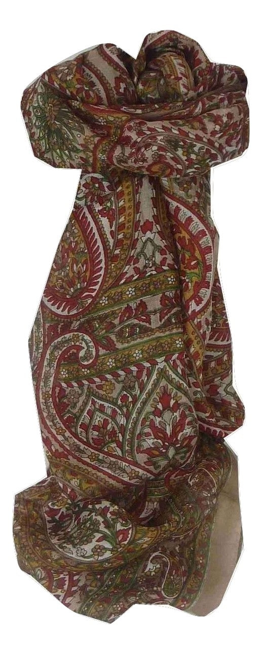 Tradizionale Sciarpa Longa di Seta Panaji Brown di Pashmina & Silk