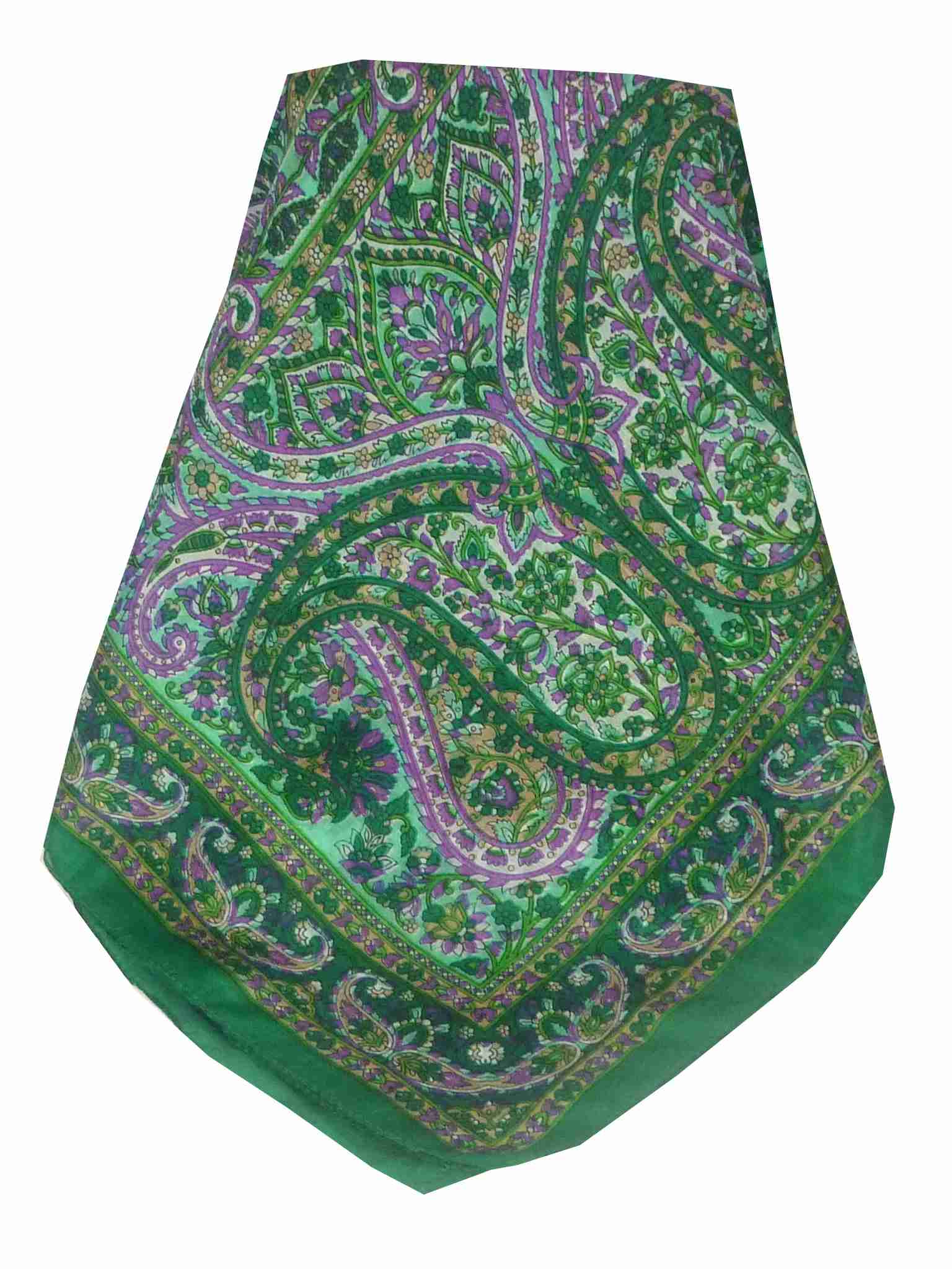 Tradizionale Sciarpa Longa di Seta Panaji Green di Pashmina & Silk
