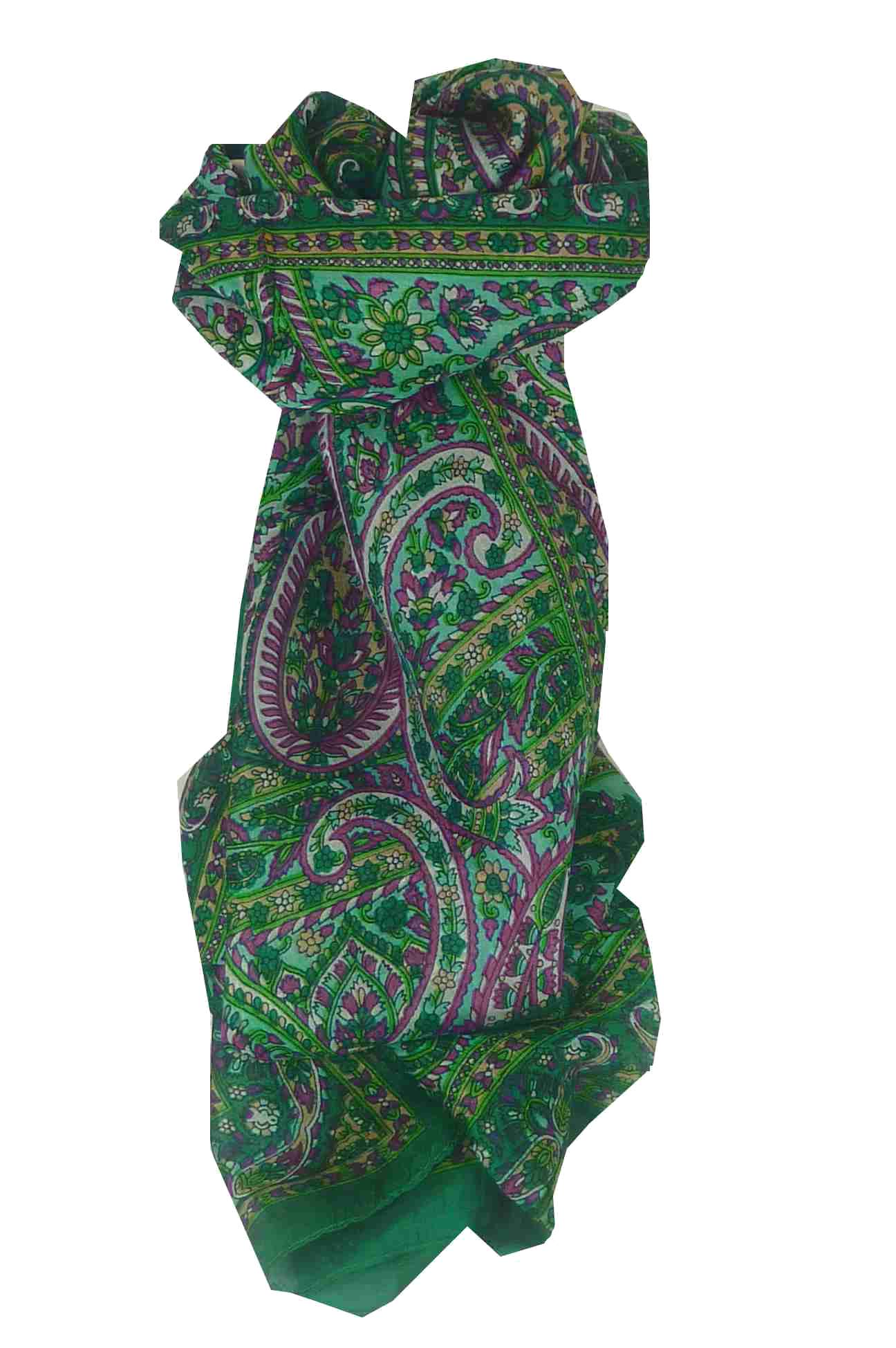 Tradizionale Sciarpa Longa di Seta Panaji Green di Pashmina & Silk