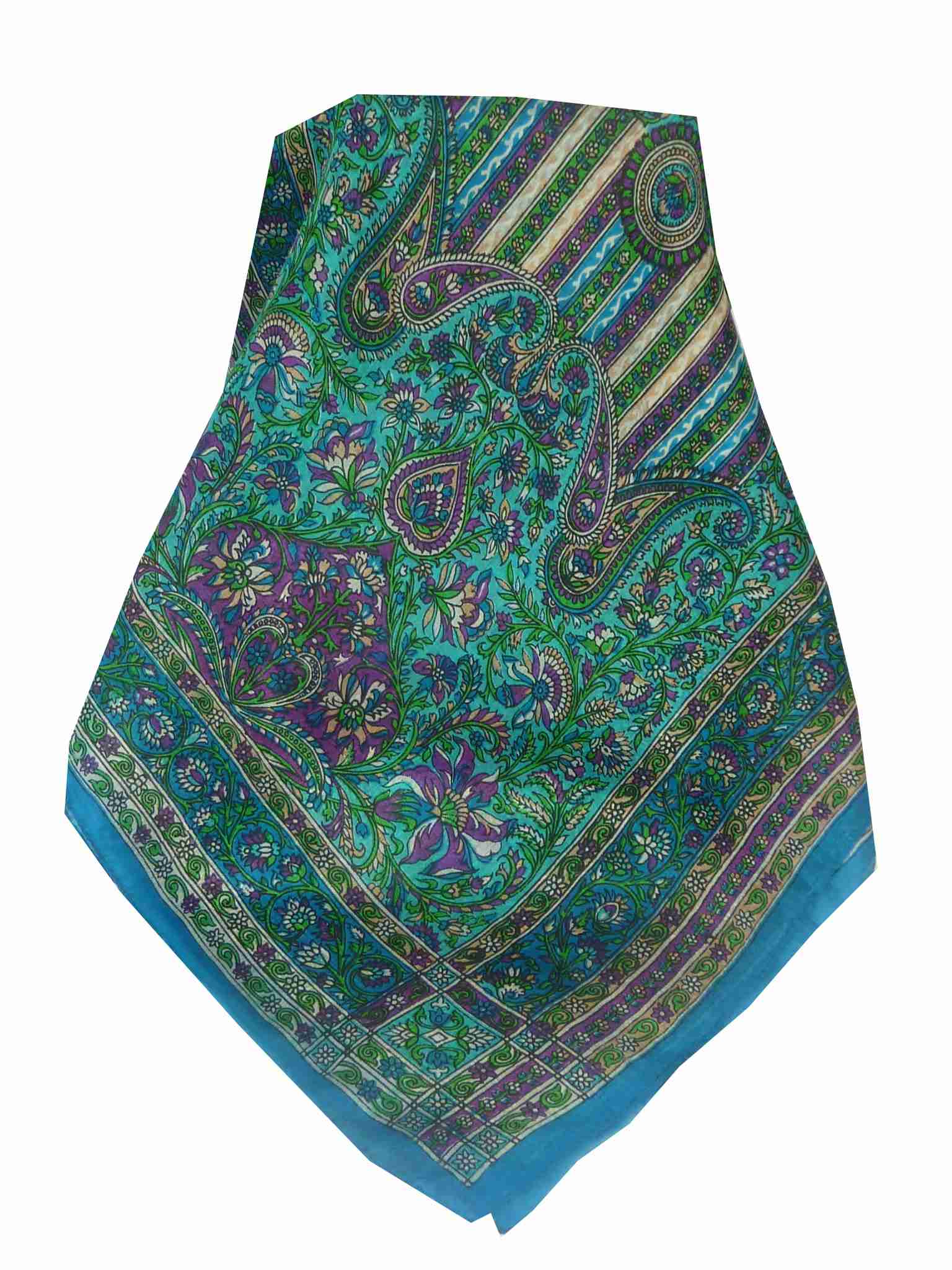 Mulberry Silk Traditional Long Scarf Puri Sky by Pashmina & Silk