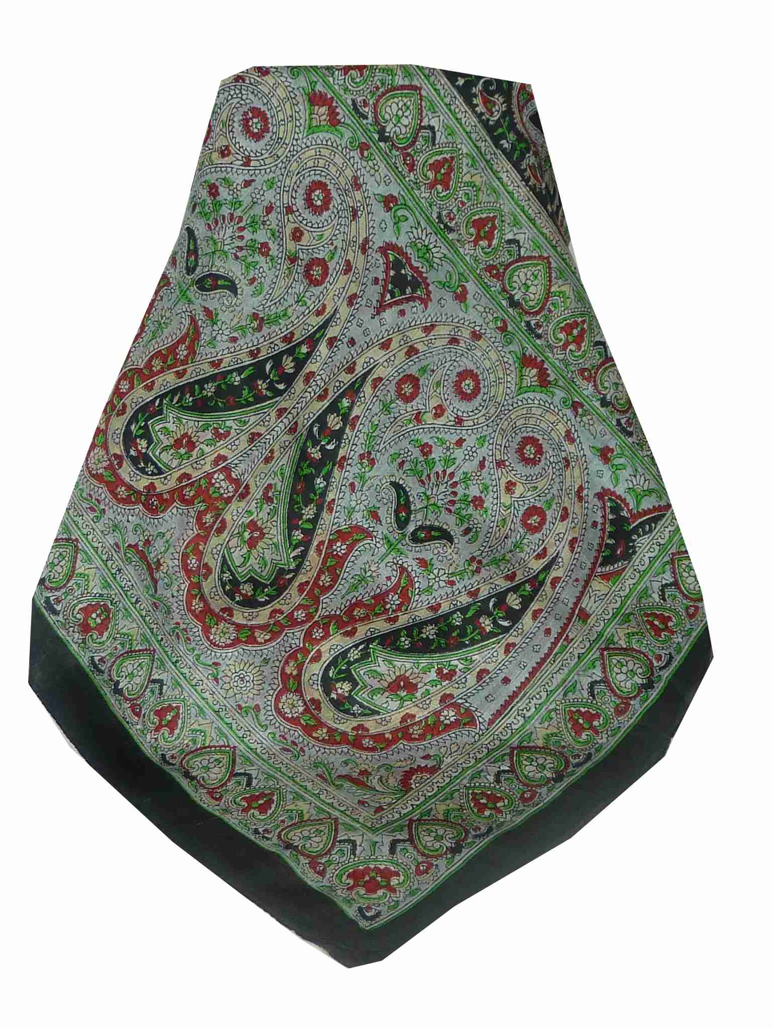 Mulberry Silk Traditional Long Scarf Raxaul Black by Pashmina & Silk