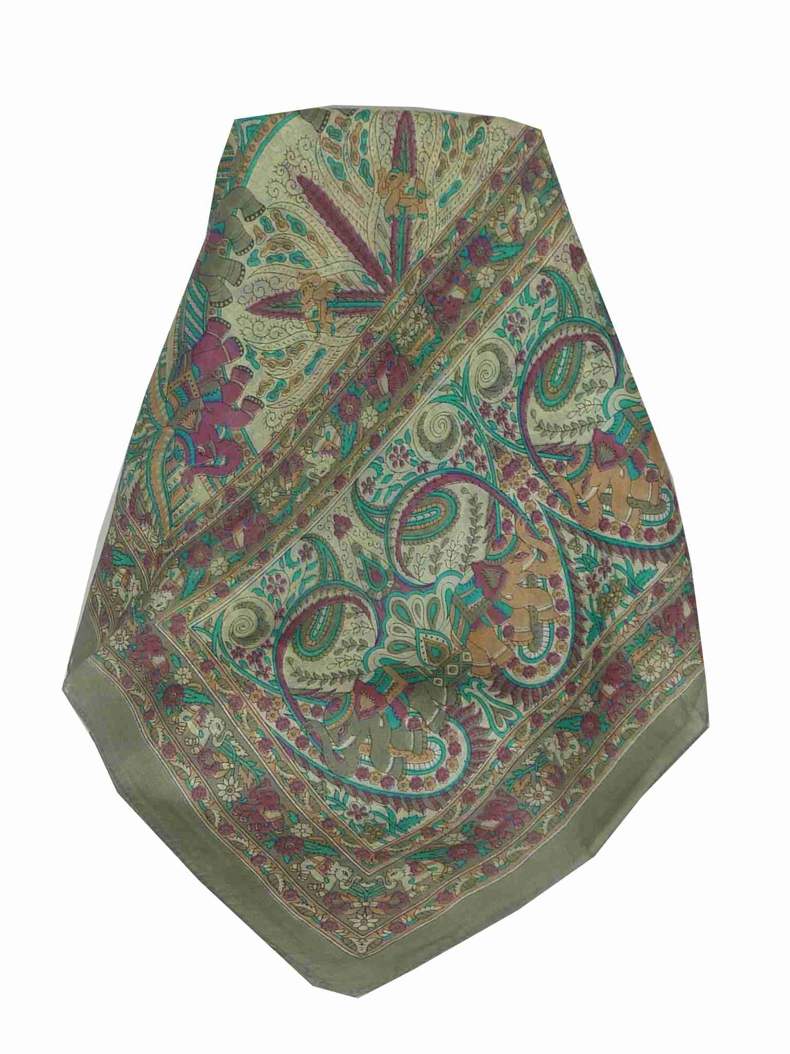 Tradizionale Sciarpa Longa di Seta Maluji Grey di Pashmina & Silk