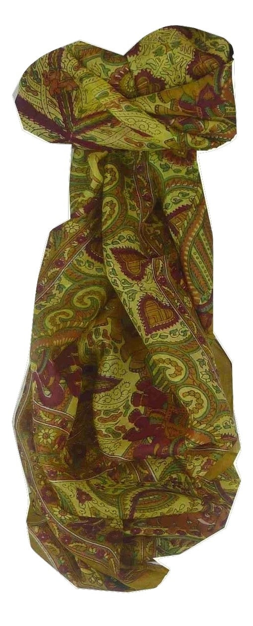 Tradizionale Sciarpa Longa di Seta Maluji Caramel di Pashmina & Silk