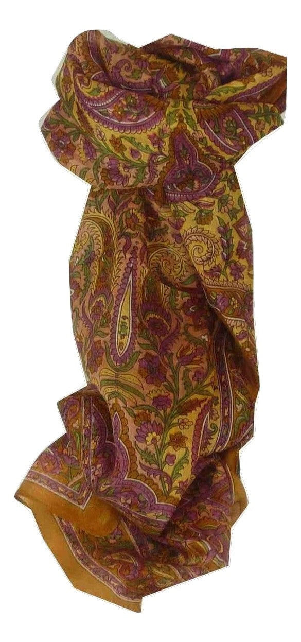 Tradizionale Sciarpa Longa di Seta Kera Gold di Pashmina & Silk