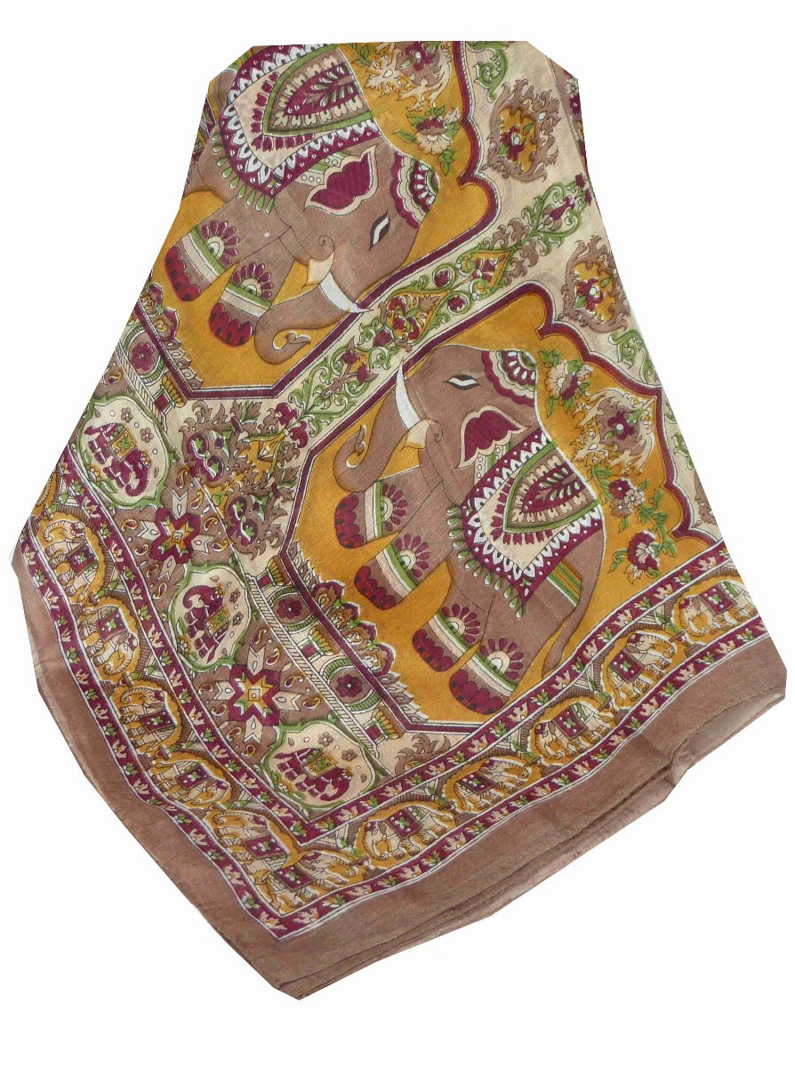 Tradizionale Sciarpa Longa di Seta Kir Chestnut di Pashmina & Silk