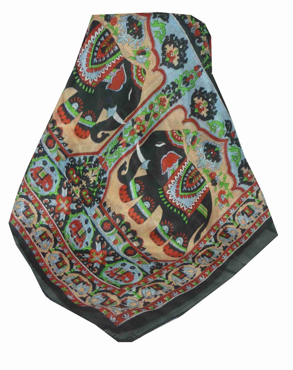 Tradizionale Sciarpa Longa di Seta Kir Black di Pashmina & Silk