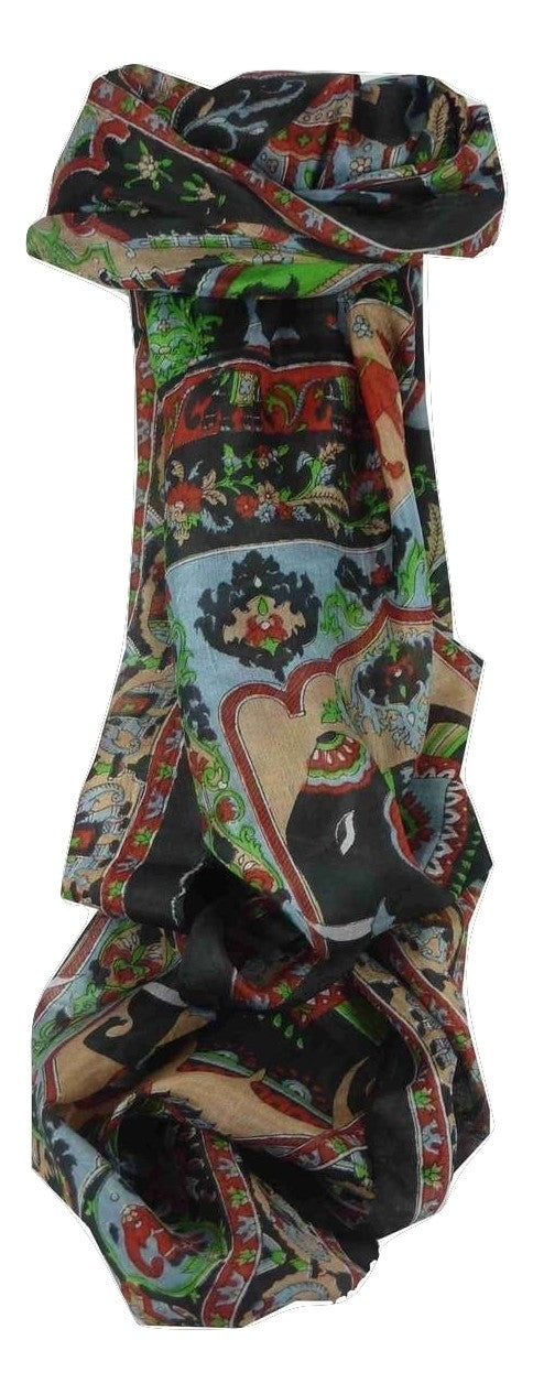 Tradizionale Sciarpa Longa di Seta Kir Black di Pashmina & Silk