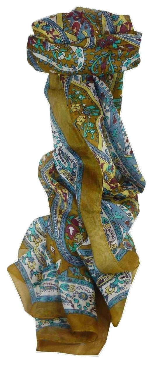 Mulberry Silk Traditional Long Scarf Ikna Caramel by Pashmina & Silk