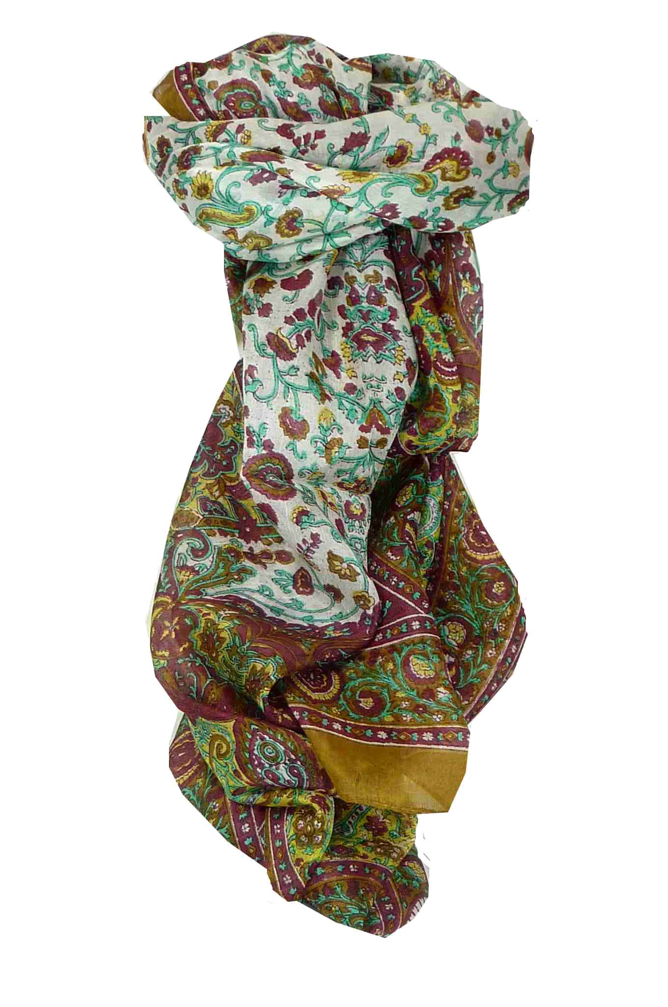 Tradizionale Sciarpa Longa di Seta Tapti Caramel di Pashmina & Silk