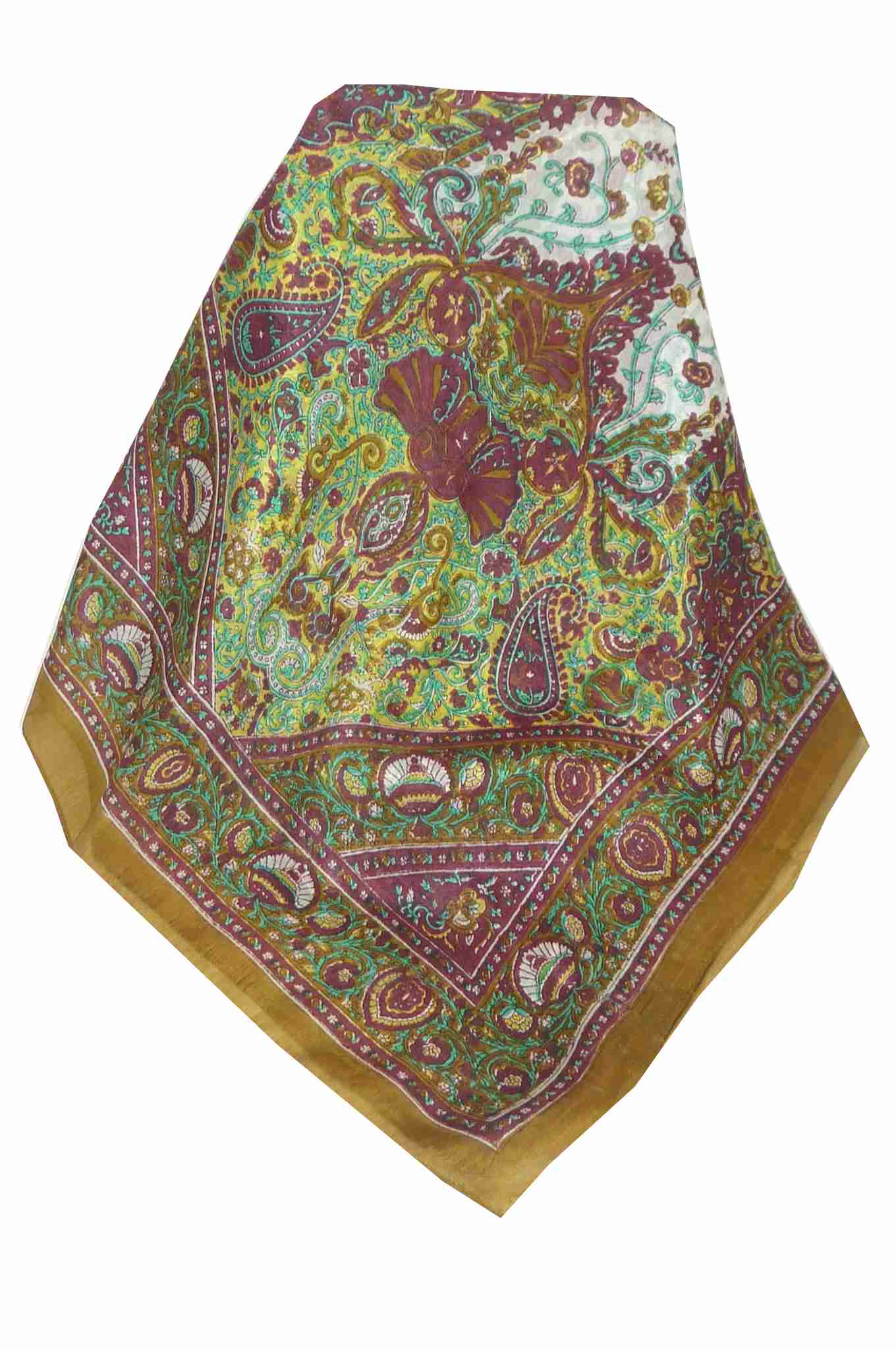 Tradizionale Sciarpa Longa di Seta Tapti Caramel di Pashmina & Silk