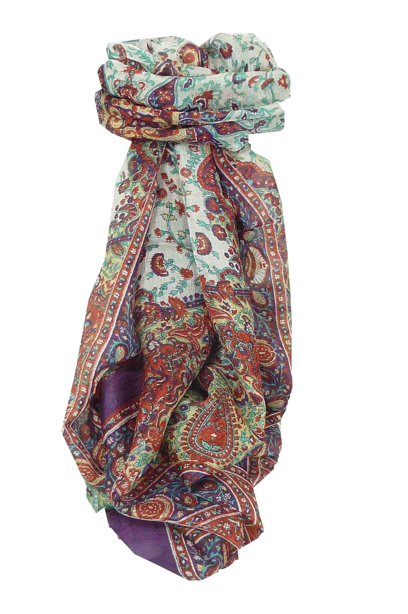 Tradizionale Sciarpa Longa di Seta Tapti Violet di Pashmina & Silk