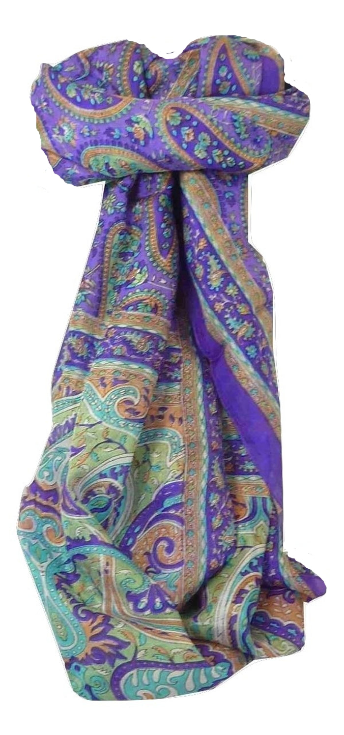 Tradizionale Sciarpa Longa di Seta Koel Violet di Pashmina & Silk