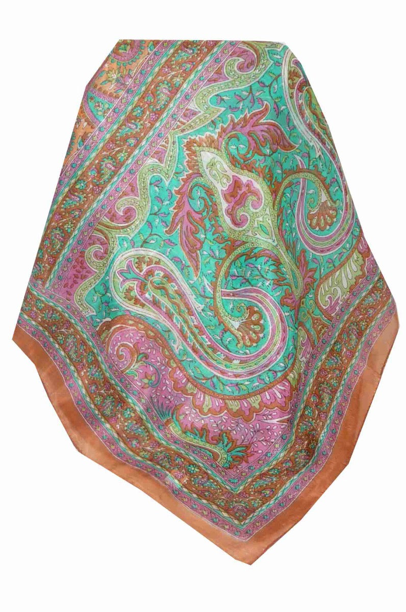Tradizionale Sciarpa Longa di Seta Koel Copper di Pashmina & Silk