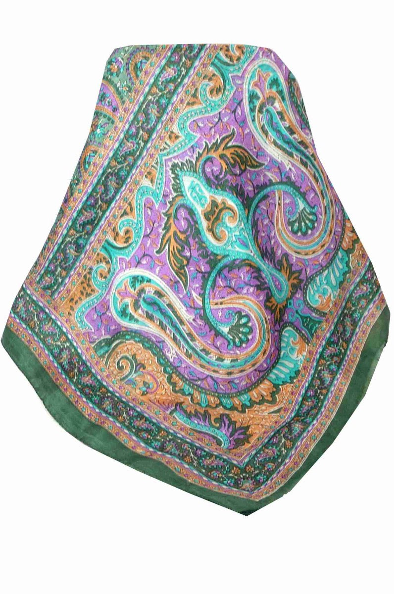 Tradizionale Sciarpa Longa di Seta Koel Sage di Pashmina & Silk