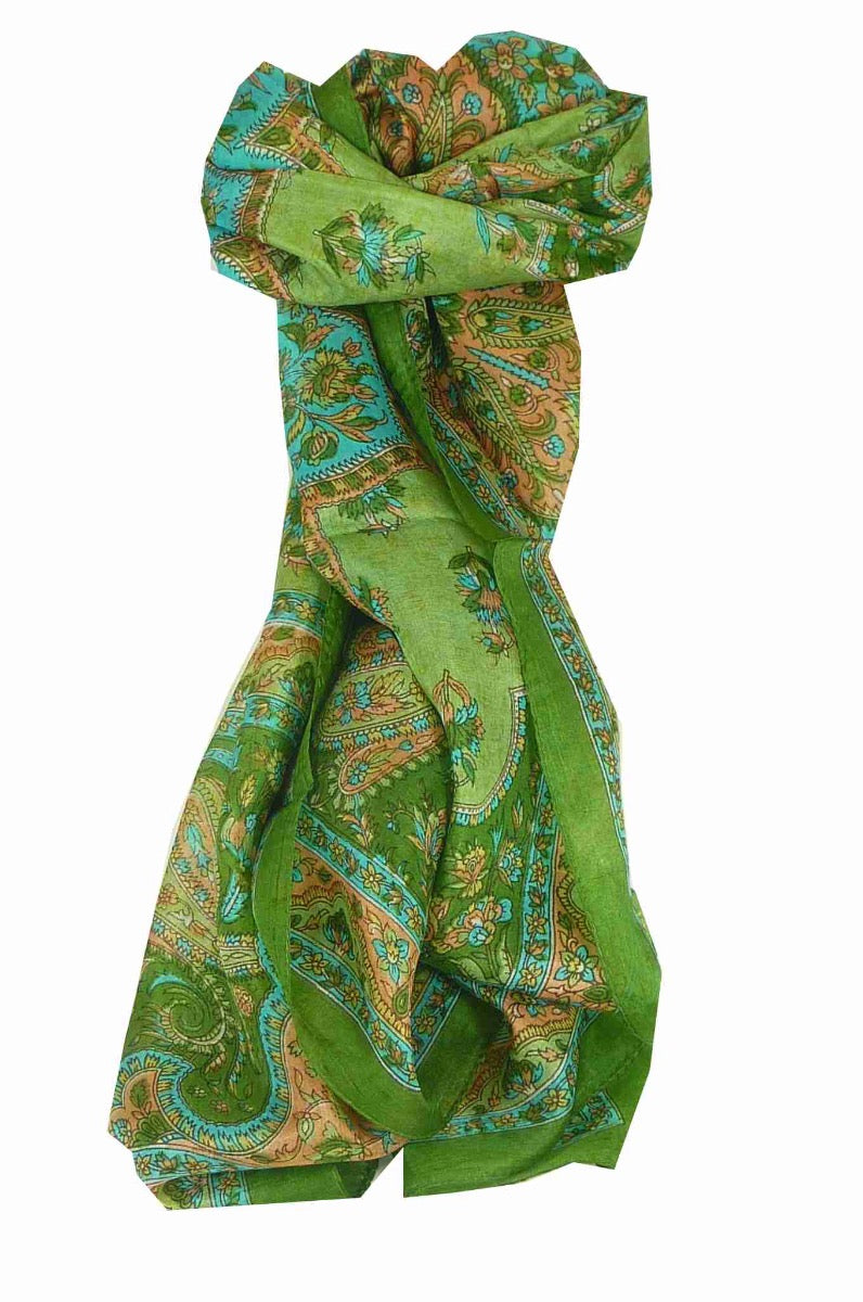 Mulberry Silk Traditional Long Scarf Kali Sage by Pashmina & Silk