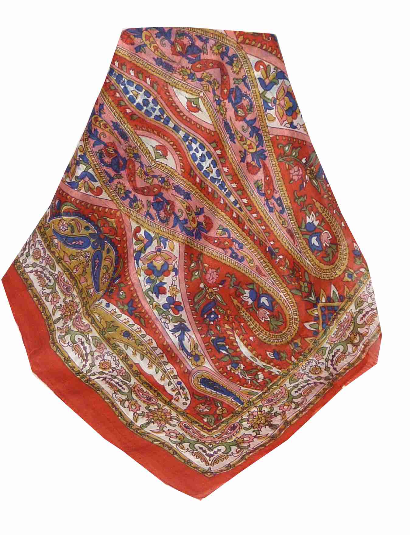 Foulard Traditional Soie de Mûrier Yola Red de Pashmina & Silk 
