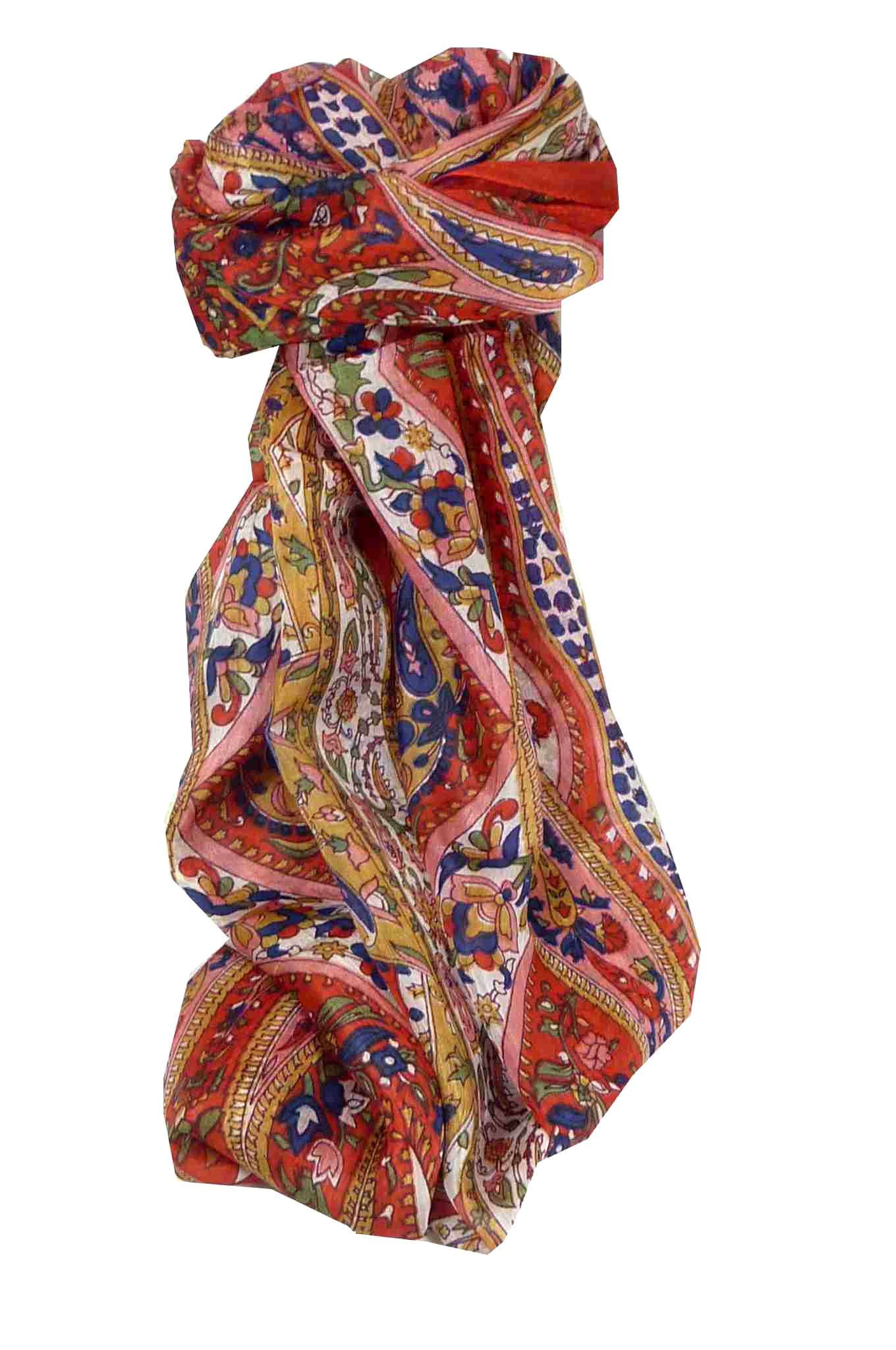 Foulard Traditional Soie de Mûrier Yola Red de Pashmina & Silk 
