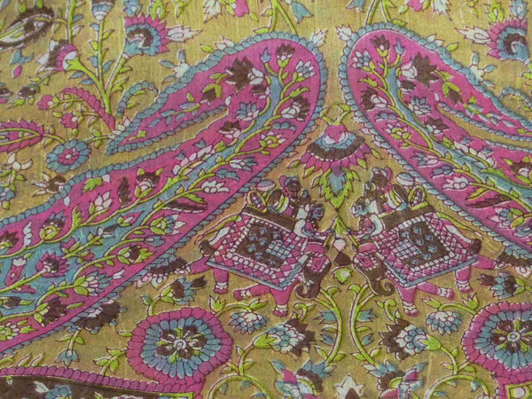 Mulberry Silk Traditional Long Scarf Baira Caramel by Pashmina & Silk ...