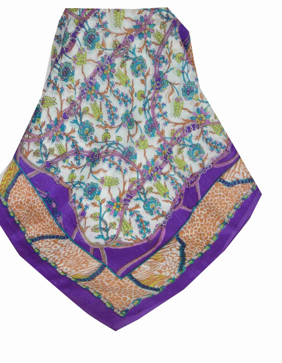 Tradizionale Sciarpa Longa di Seta Bijul Violet di Pashmina & Silk