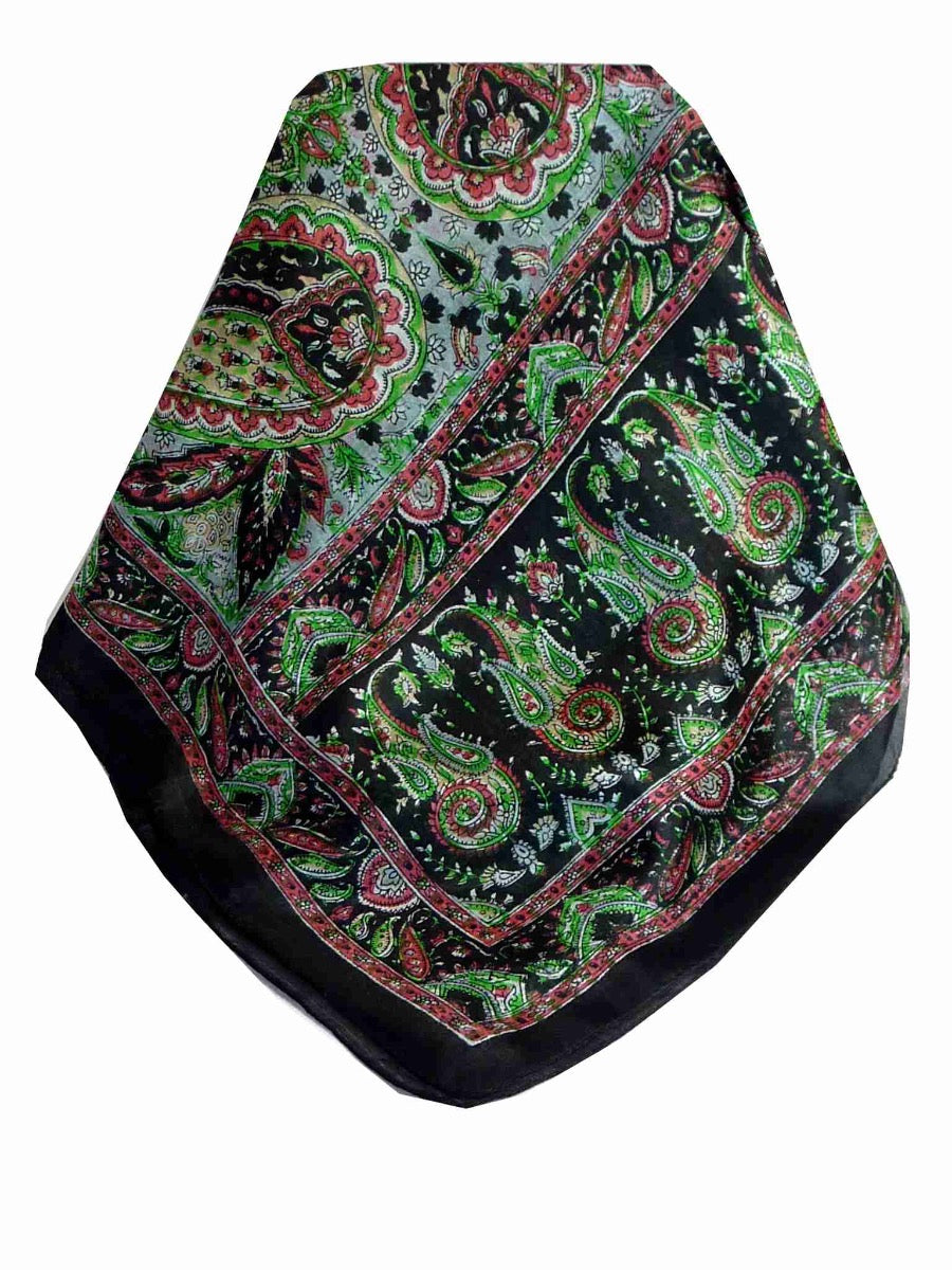 Mulberry Silk Traditional Long Scarf Anna Black by Pashmina & Silk
