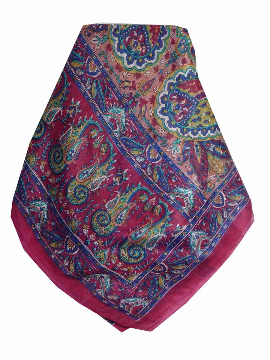 Mulberry Silk Traditional Long Scarf Anna Fuchsia by Pashmina & Silk