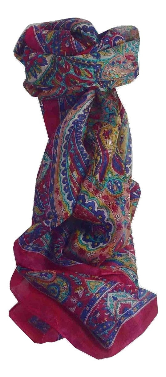 Mulberry Silk Traditional Long Scarf Anna Fuchsia by Pashmina & Silk