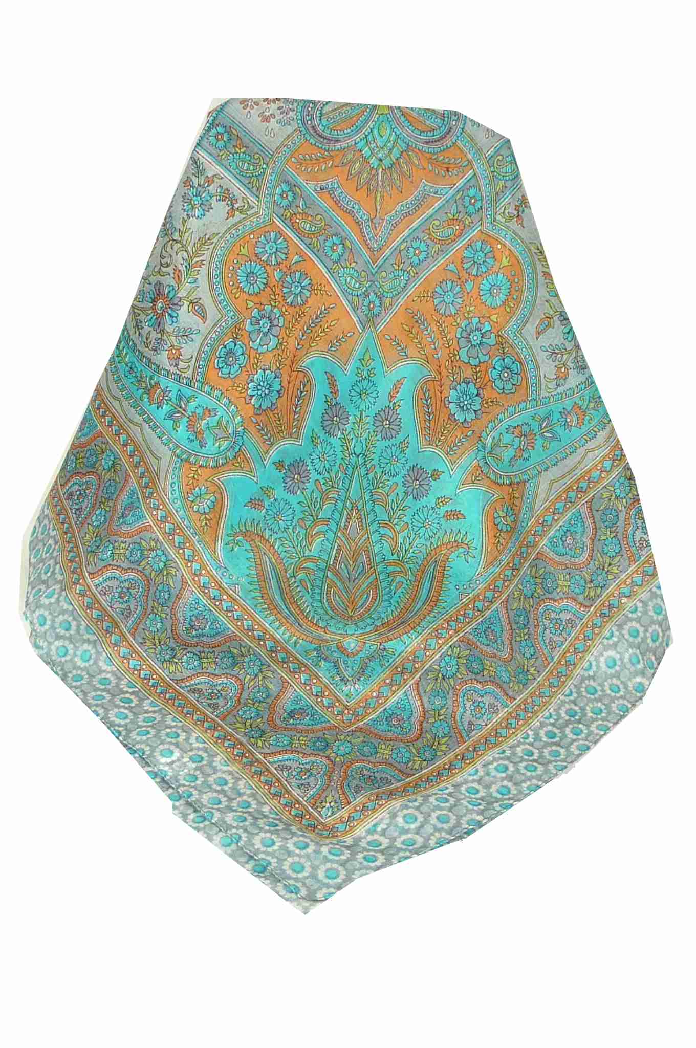 Mulberry Silk Traditional Square Scarf Uttara Quartz by Pashmina & Silk