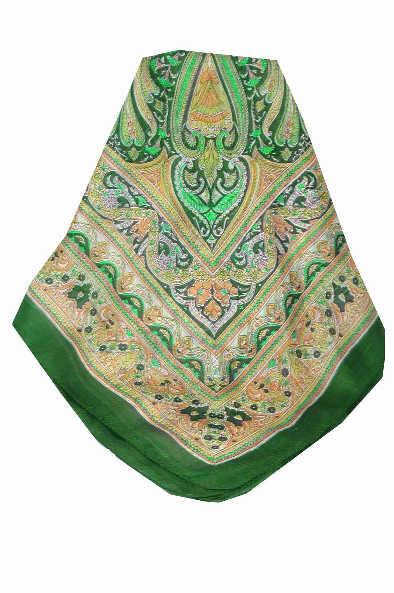 Mulberry Silk Traditional Square Scarf Penner Teal by Pashmina & Silk