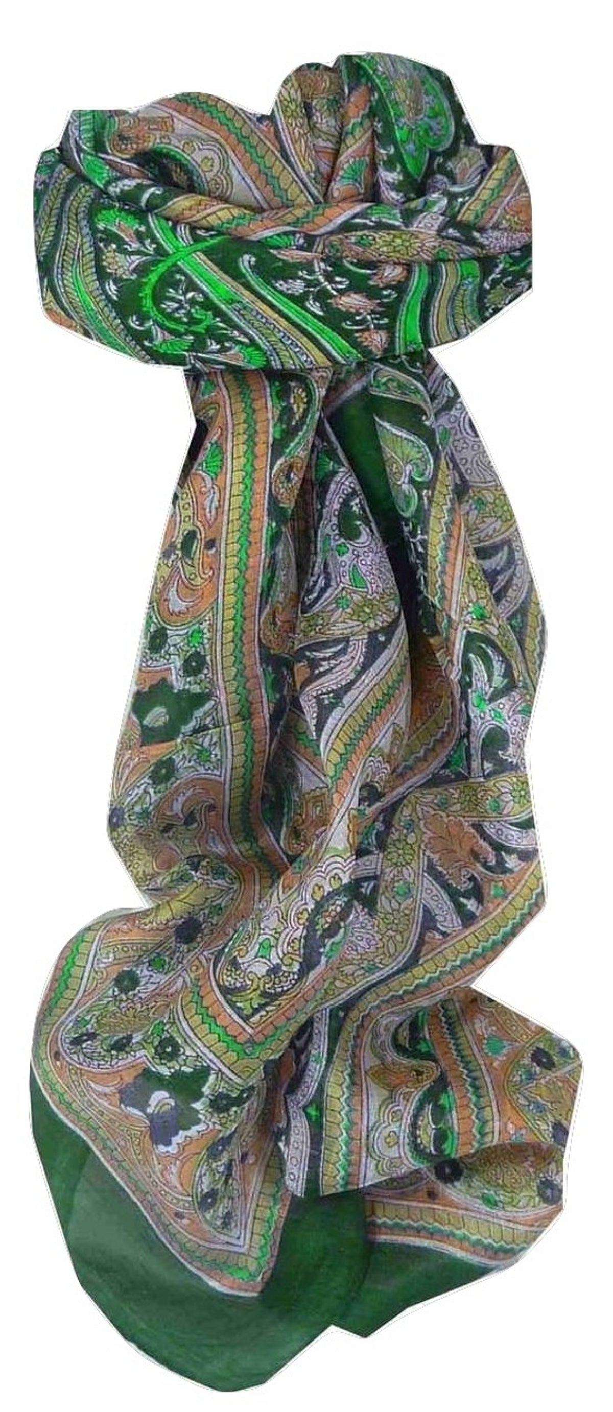 Mulberry Silk Traditional Square Scarf Penner Teal by Pashmina & Silk