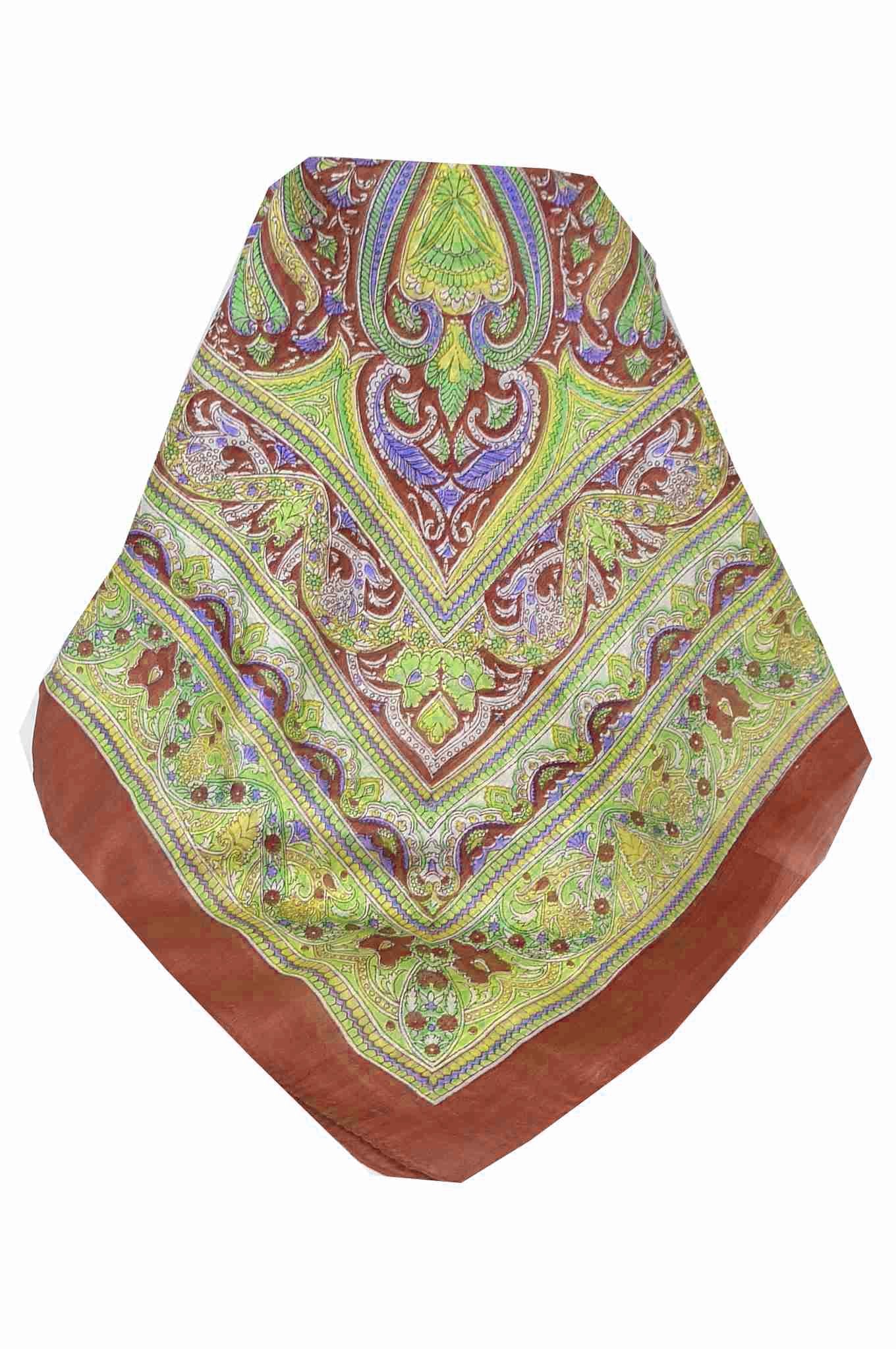 Mulberry Silk Traditional Square Scarf Penner Rose by Pashmina & Silk