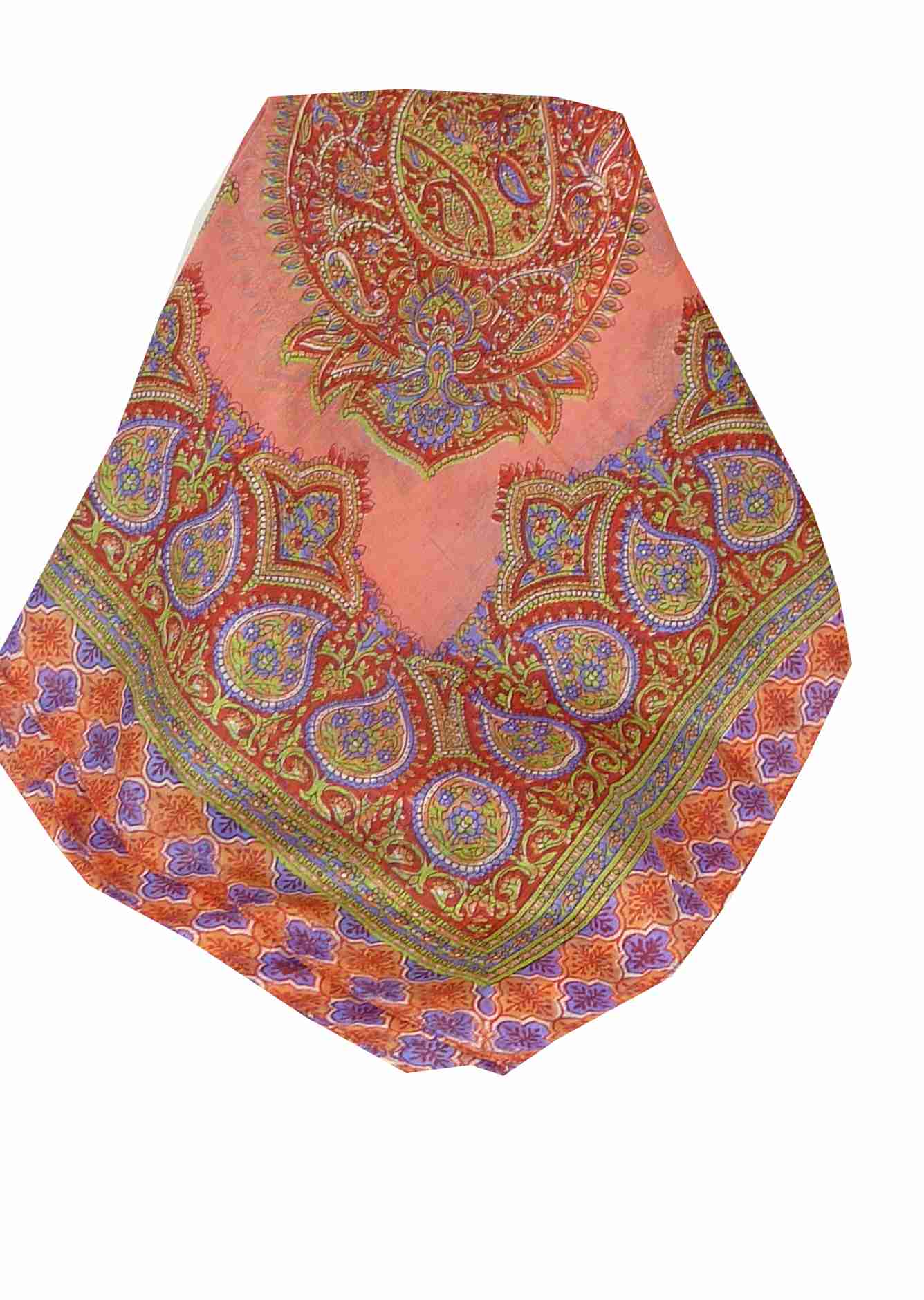 Tradizionale Sciarpa Quadrata di Seta Andrha Watermelon di Pashmina & Silk