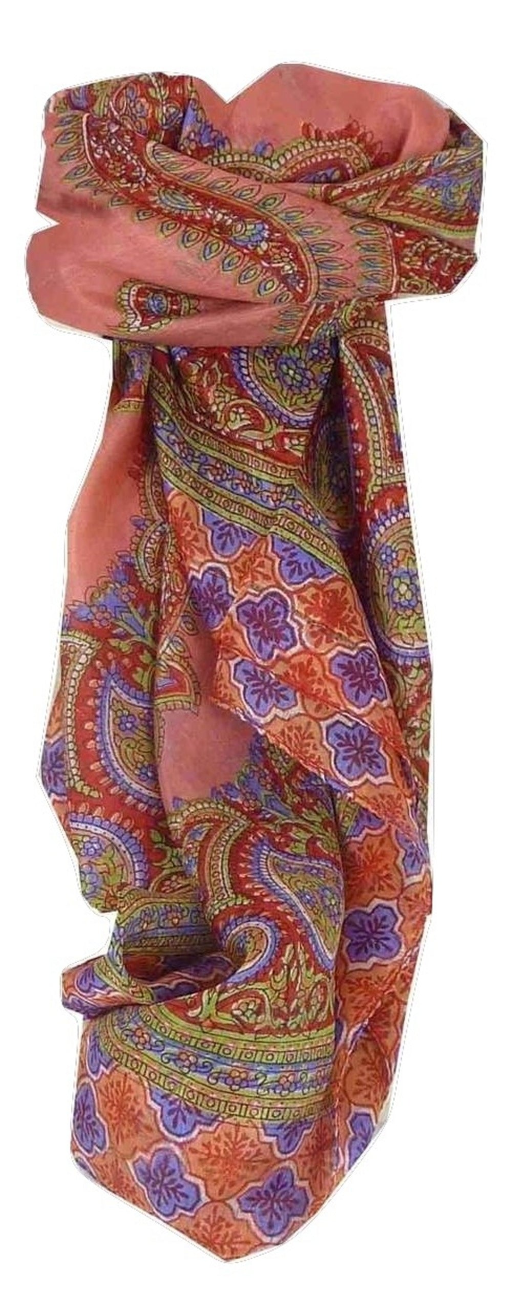 Tradizionale Sciarpa Quadrata di Seta Andrha Watermelon di Pashmina & Silk
