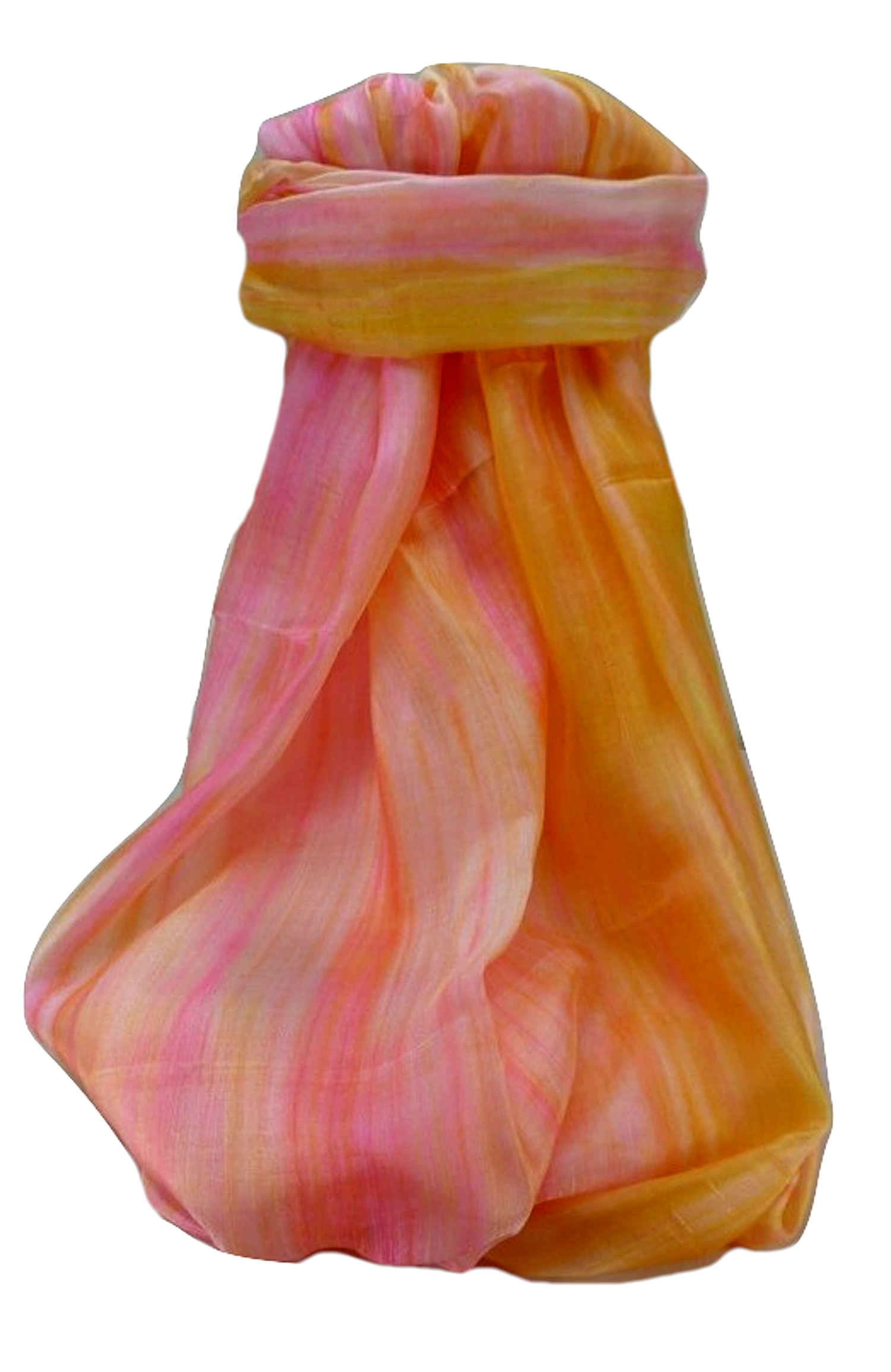 Vietnamese Pure Silk Long Scarf Lai-Chau Peach by Pashmina & Silk