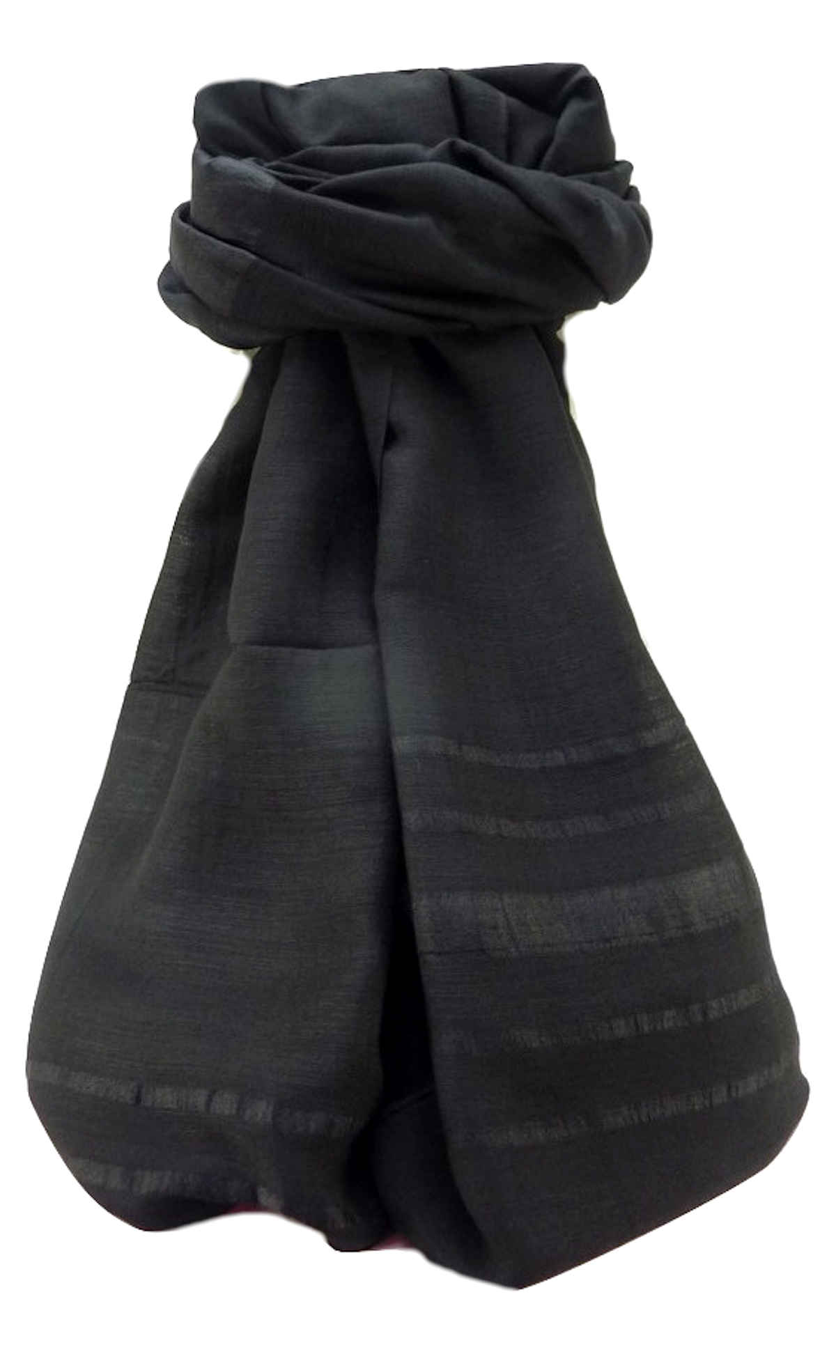 Vietnamese  Pure Silk Long Scarf Yen-The Black by Pashmina & Silk