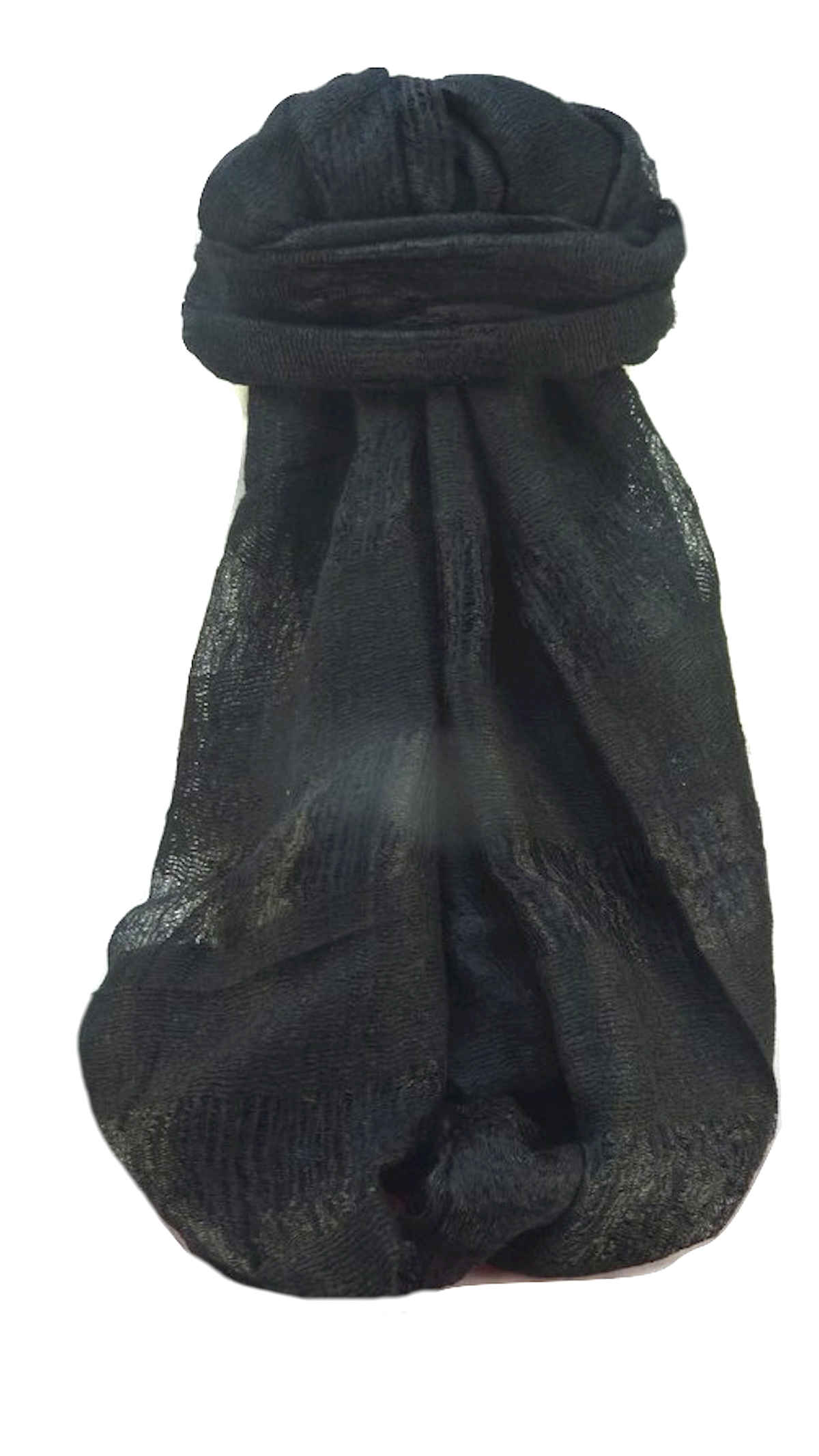 Vietnamese Pure Silk Long Scarf Van-Canh Black by Pashmina & Silk