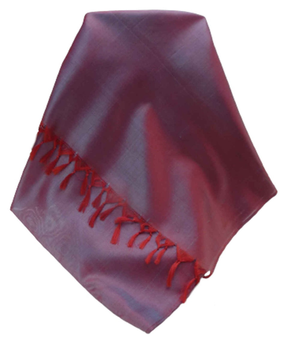 Varanasi 100% Silk Long Scarf Heritage Range Ekta Red by Pashmina & Silk