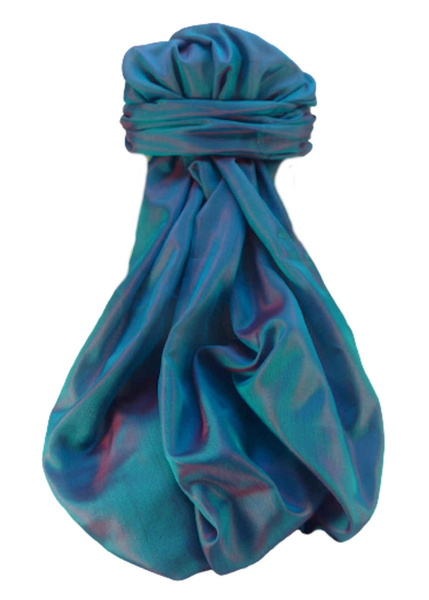 Varanasi 100% Silk Long Scarf Heritage Range Goyal Blue by Pashmina & Silk
